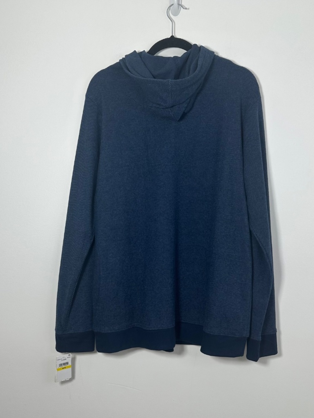 NEW Tommy Bahama Mens Medium Textured Twill Stripe Hoodie Ocean Blue - Picture 3 of 10